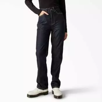 Женские джинсы Dickies Houston Regular Fit, цвет rinsed indigo blue (rnb)