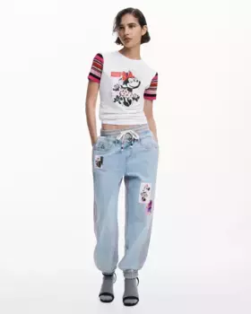 Женские джинсы-джоггеры Minnie Mouse Desigual, синий