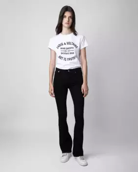 Женские джинсы Eclipse средней расклешенной ткани Zadig & Voltaire, черный