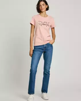Женские джинсы Grace прямого кроя со средней посадкой из эластичной ткани Pepe Jeans, синий