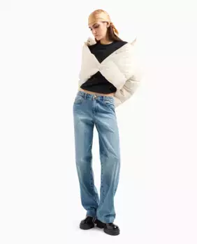Женские джинсы J52 с заниженной талией и широкими штанинами Armani Exchange, светло-голубой