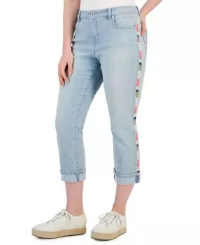 Женские джинсы-капри с пышной вышивкой и отворотами на манжетах, созданные для macy's Style &amp; Co