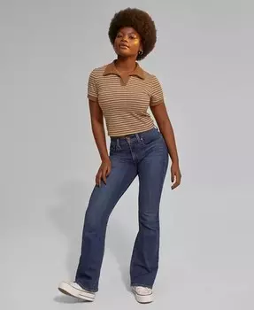 Женские джинсы-клеш 726 с высокой посадкой, короткая длина Levi's, синий