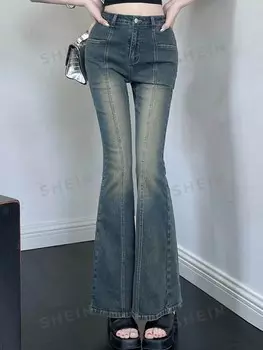 Женские джинсы-клеш для повседневной носки Dazy, синий