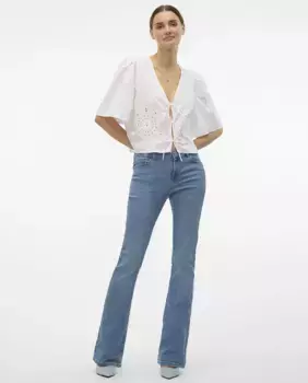 Женские джинсы-клеш с карманами Vero Moda, индиго/синий