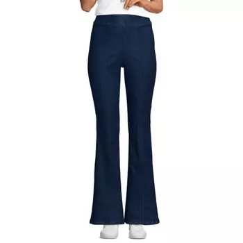 Женские джинсы-клеш с высокой талией Lands' End, цвет river rinse