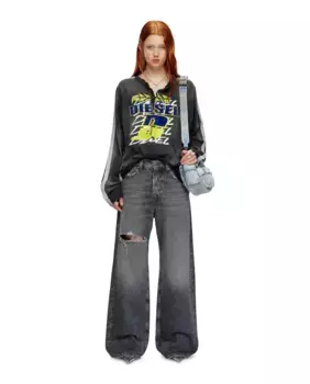 Женские джинсы-клеш с заниженной талией Diesel, черный