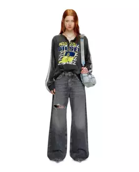 Женские джинсы клеш с заниженной талией Diesel, черный