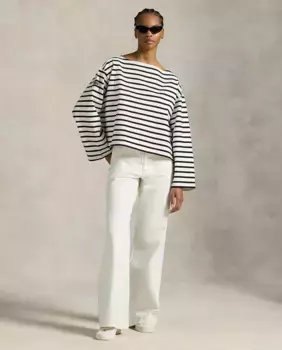 Женские джинсы-клеш Vaquero из хлопка с высокой посадкой Polo Ralph Lauren, белый