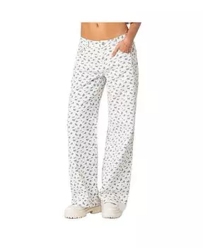 Женские джинсы Lilyana с низкой посадкой и принтом Edikted, синий