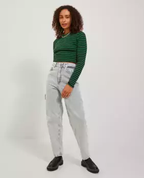 Женские джинсы Lisbon Mom Fit с высокой посадкой Jack & Jones, серый