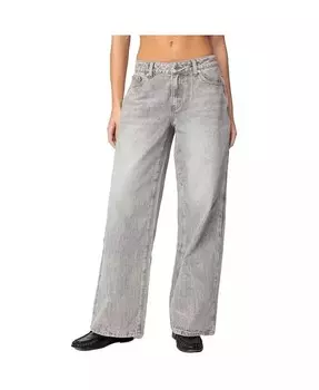 Женские джинсы Magda с низкой талией и кислотной стиркой Edikted, серый