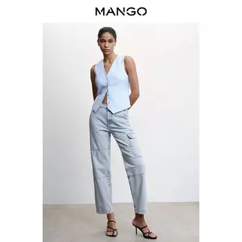 Женские джинсы Mango со средней талией и карманами, синий