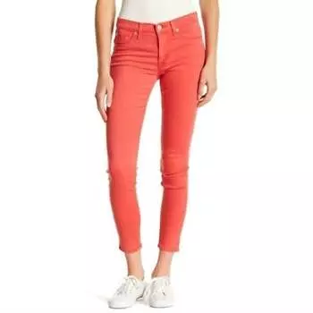 Женские джинсы Natalie средней посадки до щиколотки супероблегающие в цвете красная смородина Hudson