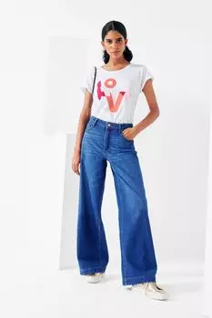 Женские джинсы «пейдж» с широкими штанинами Reiko, синий