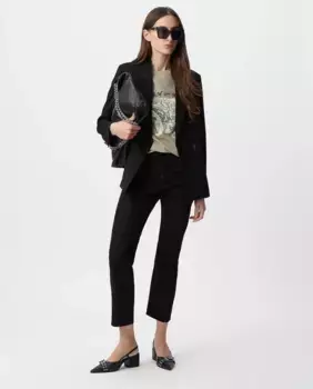 Женские джинсы прямого кроя с карманами и шлевками для ремня IKKS, черный