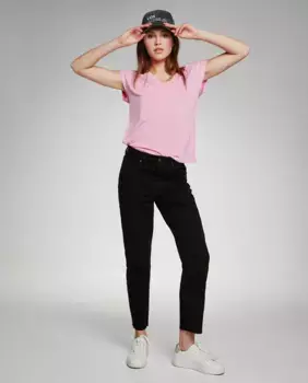 Женские джинсы прямого кроя с высокой посадкой Only, черный