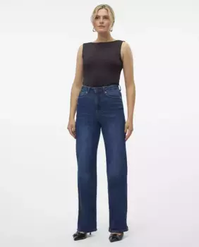 Женские джинсы прямого кроя с высокой талией Vero Moda, цвет Azul ndigo