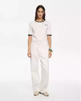 Женские джинсы прямого кроя с высокой талией и карманами Bimba y Lola, белый