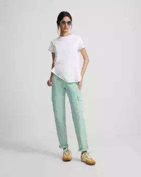 Женские джинсы прямого кроя со средней посадкой и карманами-карго Silbon, зеленый