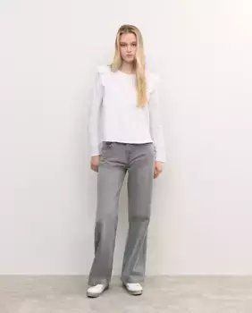 Женские джинсы прямого кроя со звездами на задних карманах Brownie, серый