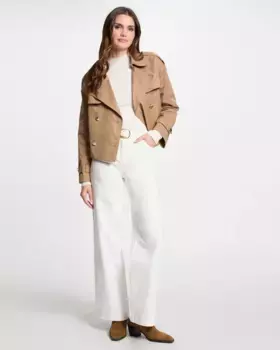 Женские джинсы прямого покроя с широкими штанинами и поясом Morgan, белый