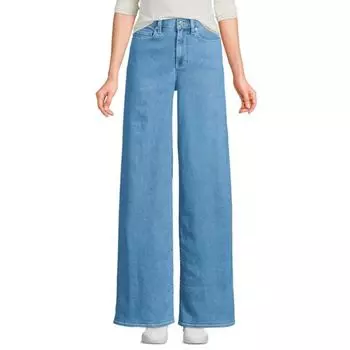 Женские джинсы Recover Denim с высокой посадкой и широкими штанинами Lands' End, цвет hutton blue wash