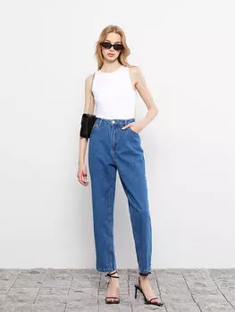 Женские джинсы Rodeo прямого кроя с высокой талией и прямыми карманами с деталями LCW Jeans