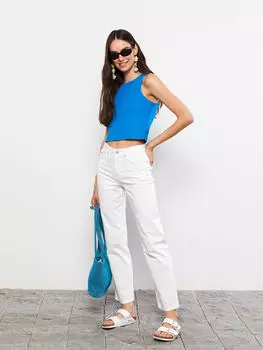 Женские джинсы Rodeo прямого кроя с высокой талией и прямыми карманами с деталями LCW Jeans