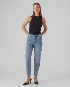 Женские джинсы с эффектом потертости для мамы Vero Moda, синий
