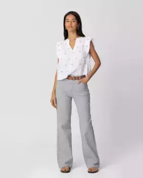 Женские джинсы с полосками и заклепками Noon, синий