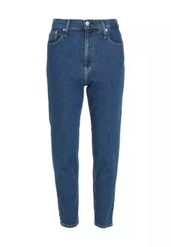 Женские джинсы с пятью карманами и высокой талией Calvin Klein Jeans, темно-синий