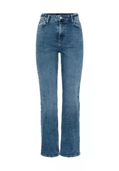 Женские джинсы с пятью карманами и высокой талией PIECES, цвет 184420 Medium Blu