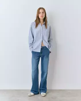 Женские джинсы с заклепками средней посадки Brownie, синий