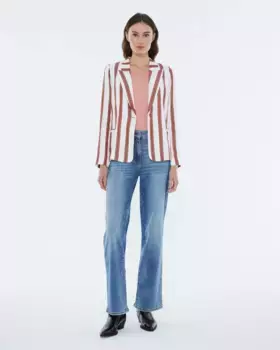 Женские джинсы широкого кроя с высокой талией и молнией Andam, синий