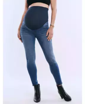 Женские джинсы-скини с высокой посадкой до щиколотки Secret Fit Over the Belly - Motherhood Maternity, синий