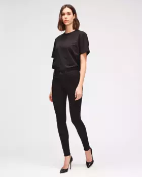 Женские джинсы скинни HW Skinny с высокой посадкой 7 For all mankind, черный