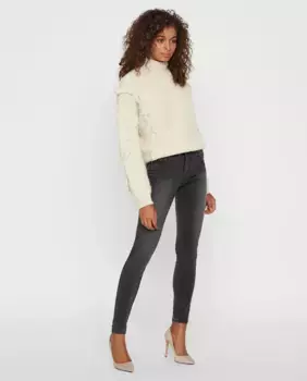Женские джинсы скинни с нормальной талией Vero Moda, серый