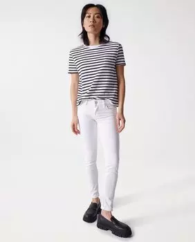 Женские джинсы скинни с пуш-ап Wonder средней посадки Salsa Jeans, белый