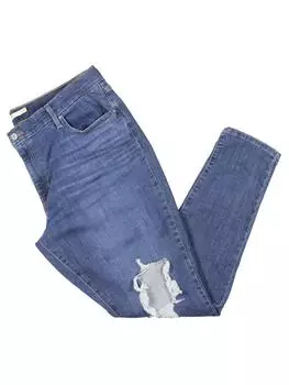 Женские джинсы скинни с высокой посадкой и потертостями Plus Levi's, синий