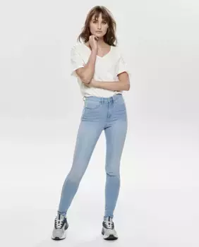 Женские джинсы скинни с завышенной талией Only, синий