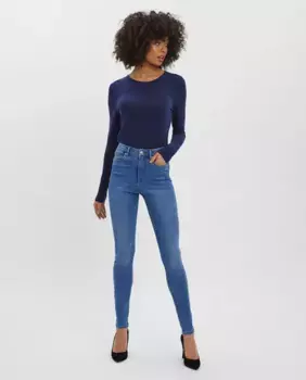 Женские джинсы скинни с завышенной талией Vero Moda, синий