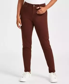 Женские джинсы скинни со средней посадкой и пышным кроем Style & Co, коричневый