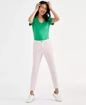 Женские джинсы скинни со средней посадкой и пышным кроем Style & Co, розовый