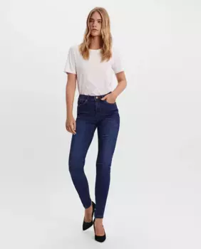Женские джинсы скинни Tanya средней посадки Vero Moda, индиго/синий