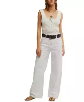 Женские джинсы Stride High Rise Wide-Leg Free People, белый