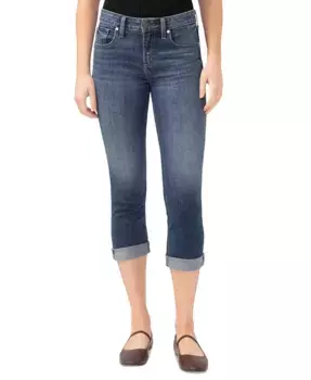 Женские джинсы Suki Mid-Rise Curvy Capri Silver Jeans Co., синий