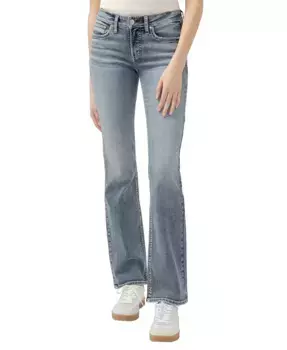 Женские джинсы Suki Mid Rise Curvy Fit Slim Bootcut Silver Jeans Co., синий