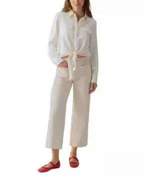 Женские джинсы The Marine Mid Rise Cropped Wide-Leg Sanctuary, белый