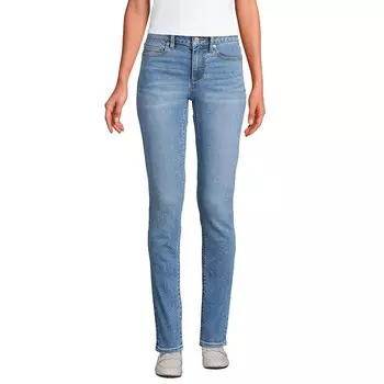 Женские джинсы узкого кроя со средней посадкой Lands' End Recover, цвет Beau Blue